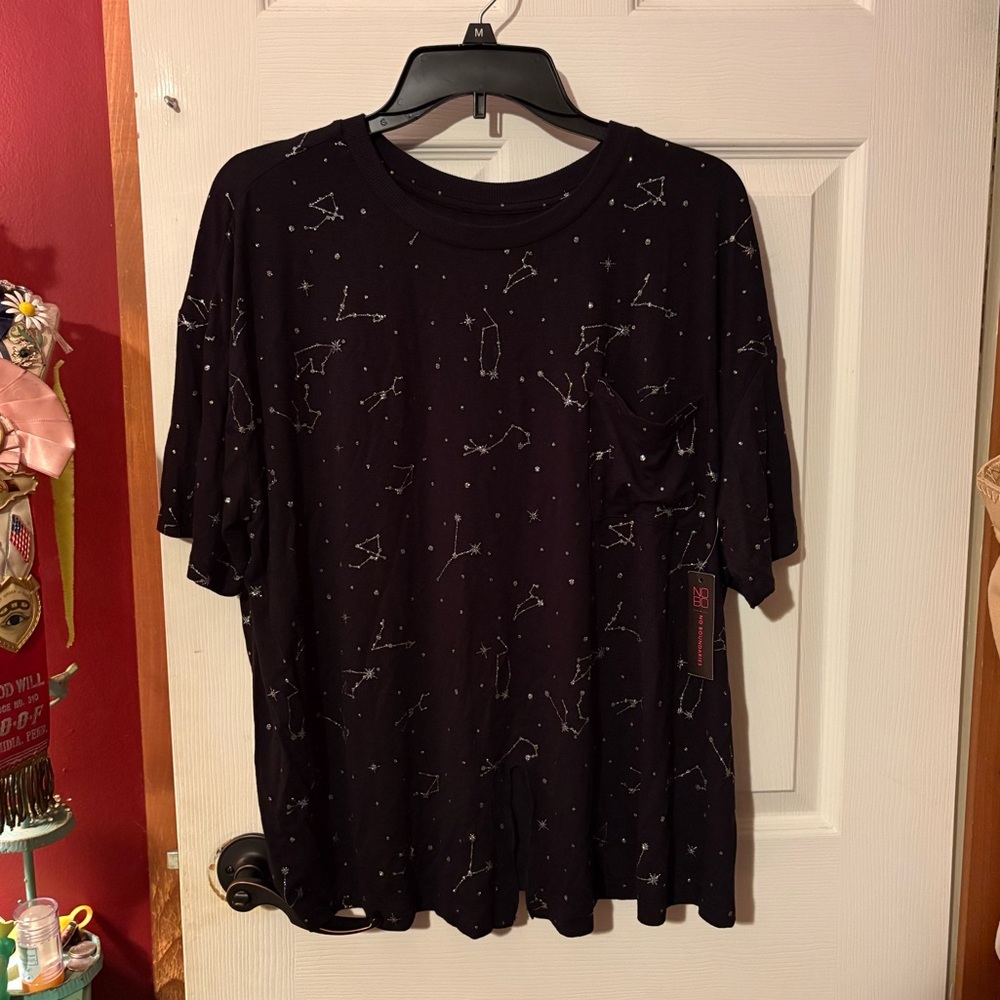 No Boundaries Black Constellations Knit Top